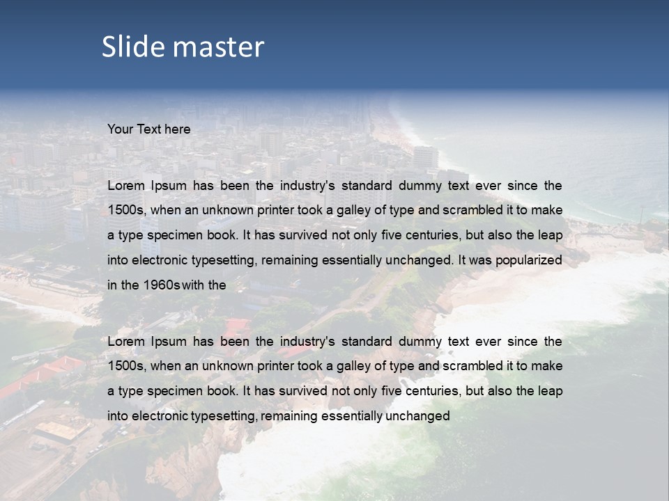 Ipanema Beach Aerial View Ocean PowerPoint Template