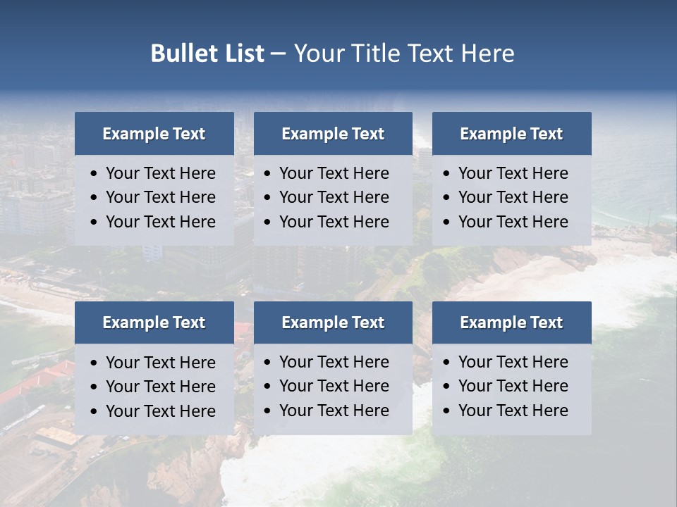 Ipanema Beach Aerial View Ocean PowerPoint Template