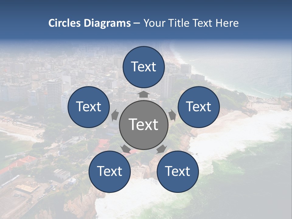 Ipanema Beach Aerial View Ocean PowerPoint Template