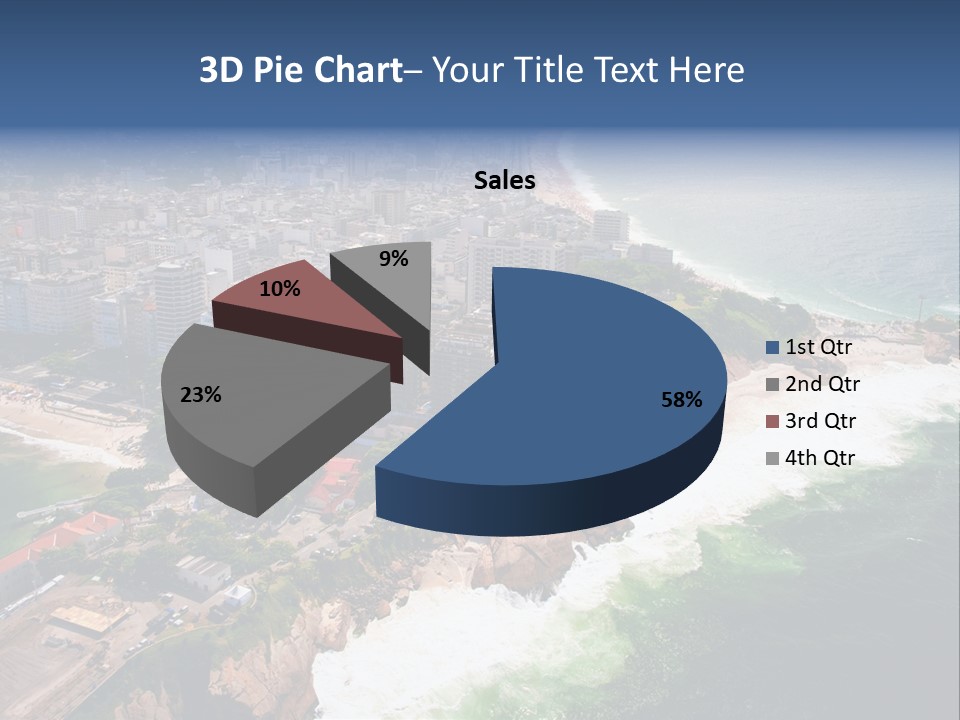 Ipanema Beach Aerial View Ocean PowerPoint Template