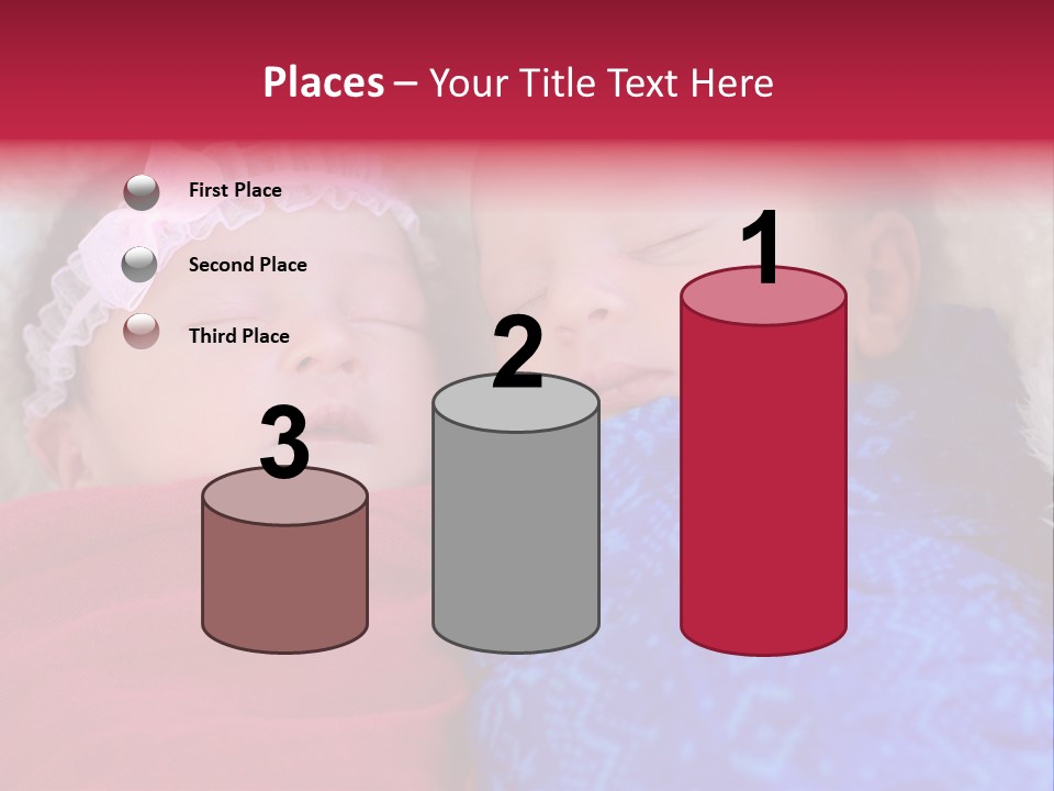 Fraternal Baby Sisters PowerPoint Template