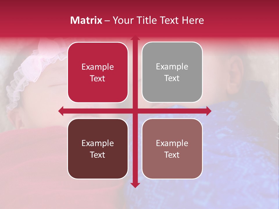 Fraternal Baby Sisters PowerPoint Template