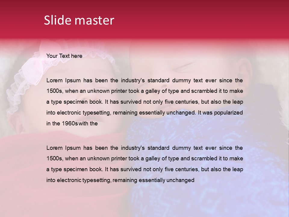 Fraternal Baby Sisters PowerPoint Template