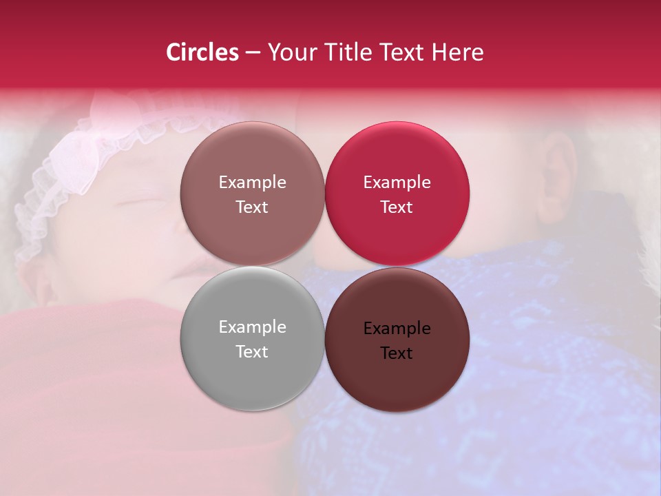 Fraternal Baby Sisters PowerPoint Template