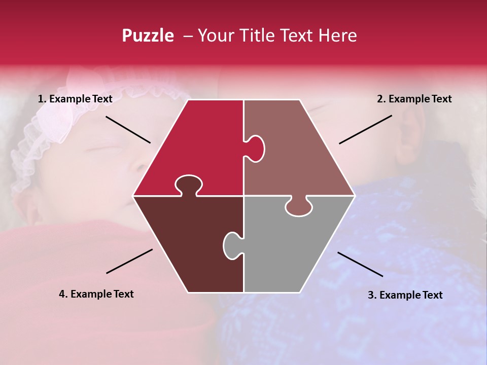 Fraternal Baby Sisters PowerPoint Template