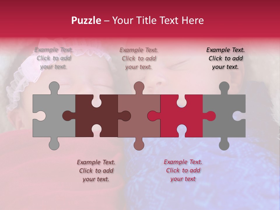 Fraternal Baby Sisters PowerPoint Template