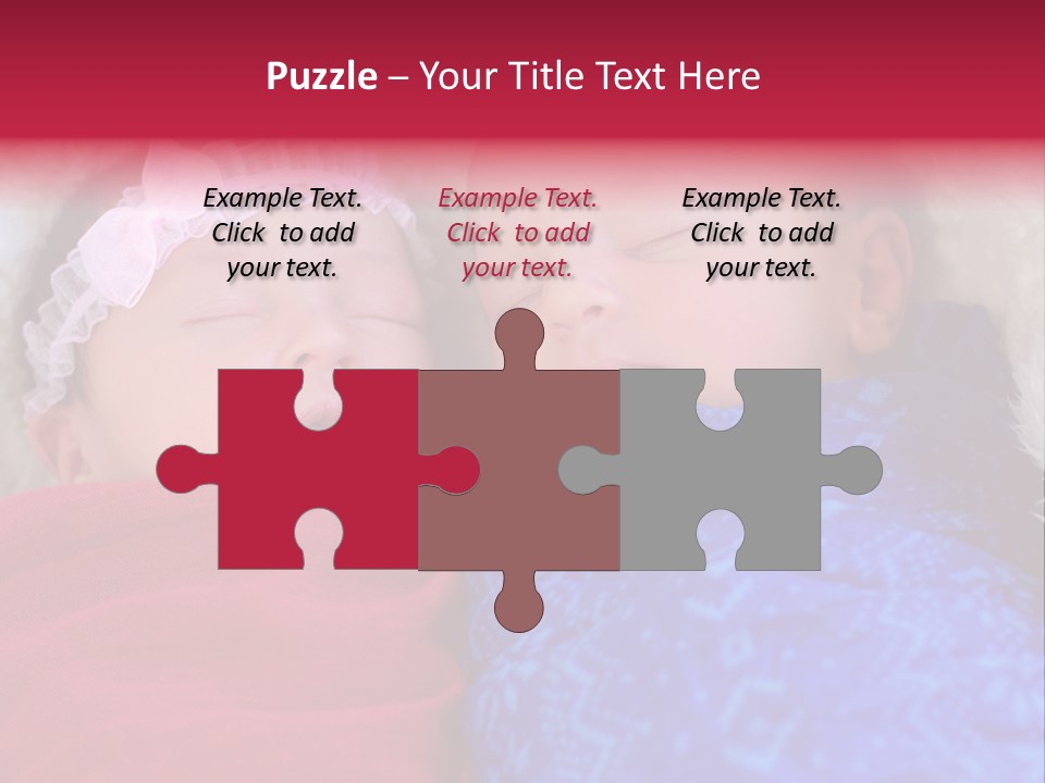 Fraternal Baby Sisters PowerPoint Template