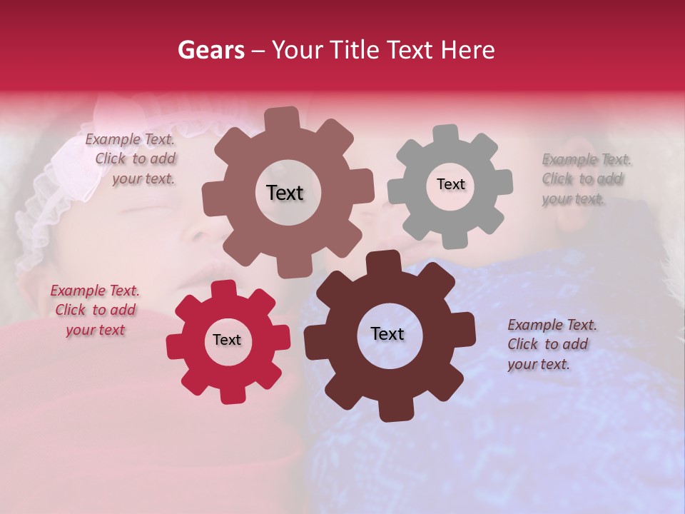 Fraternal Baby Sisters PowerPoint Template