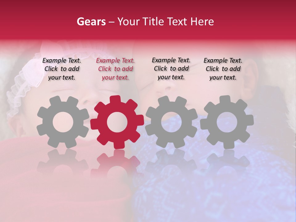 Fraternal Baby Sisters PowerPoint Template