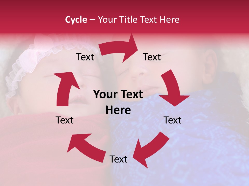 Fraternal Baby Sisters PowerPoint Template