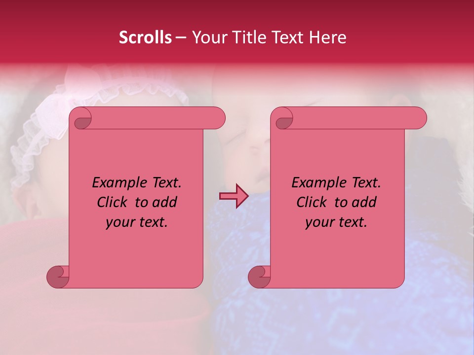 Fraternal Baby Sisters PowerPoint Template
