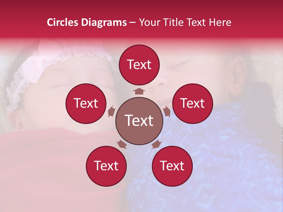 Fraternal Baby Sisters PowerPoint Template