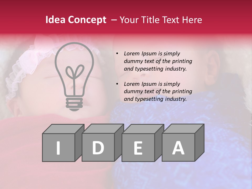 Fraternal Baby Sisters PowerPoint Template