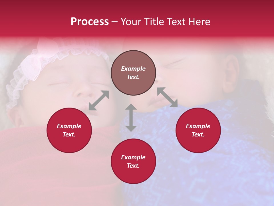 Fraternal Baby Sisters PowerPoint Template