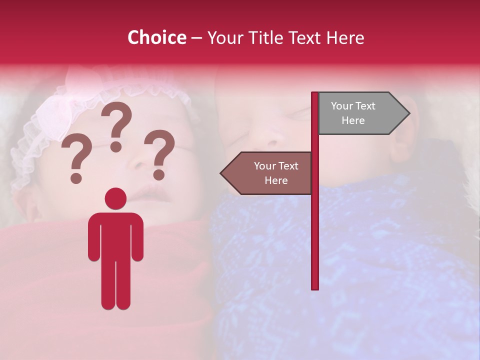 Fraternal Baby Sisters PowerPoint Template