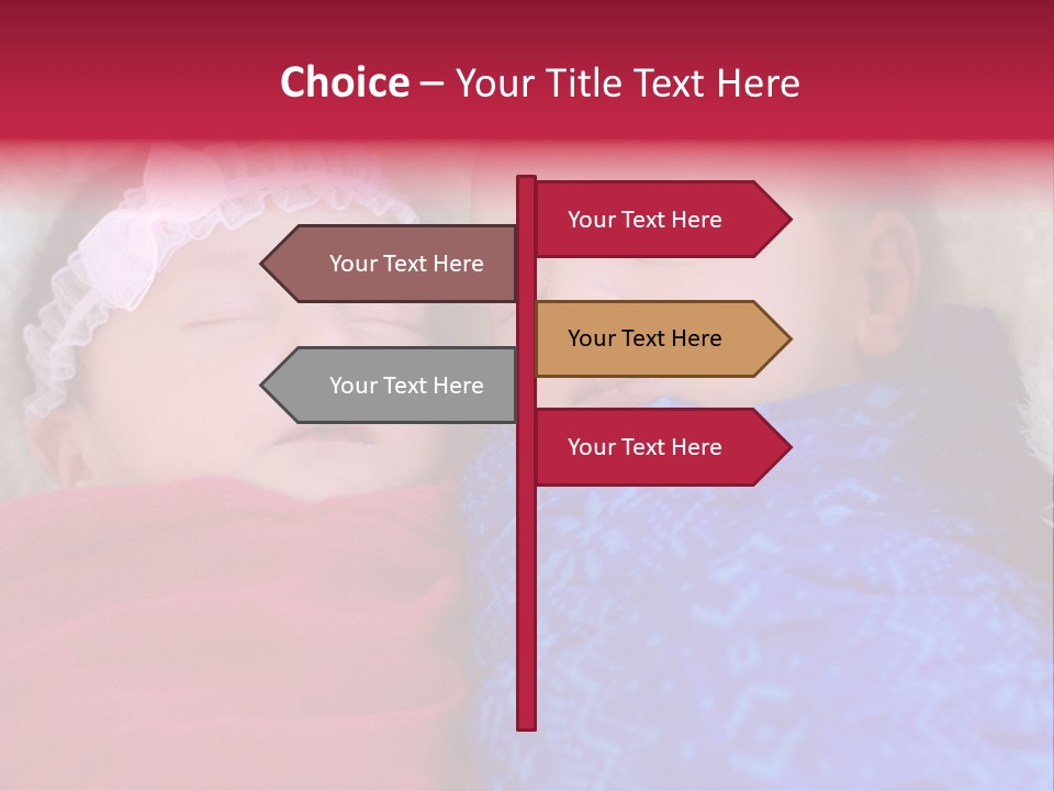 Fraternal Baby Sisters PowerPoint Template