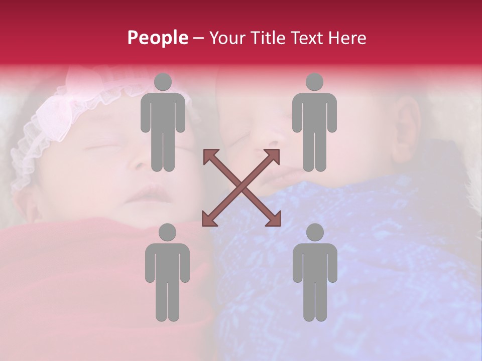 Fraternal Baby Sisters PowerPoint Template