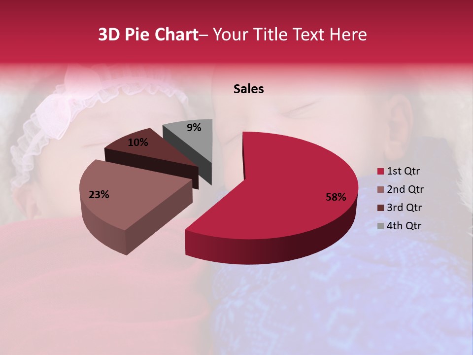 Fraternal Baby Sisters PowerPoint Template