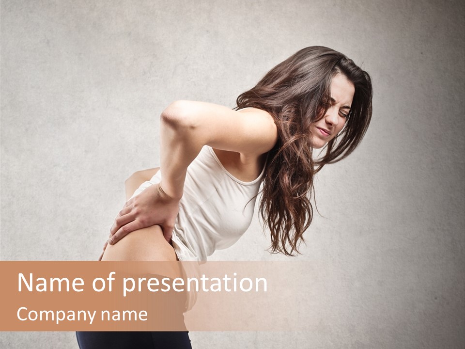 Wall Caucasian Woman PowerPoint Template