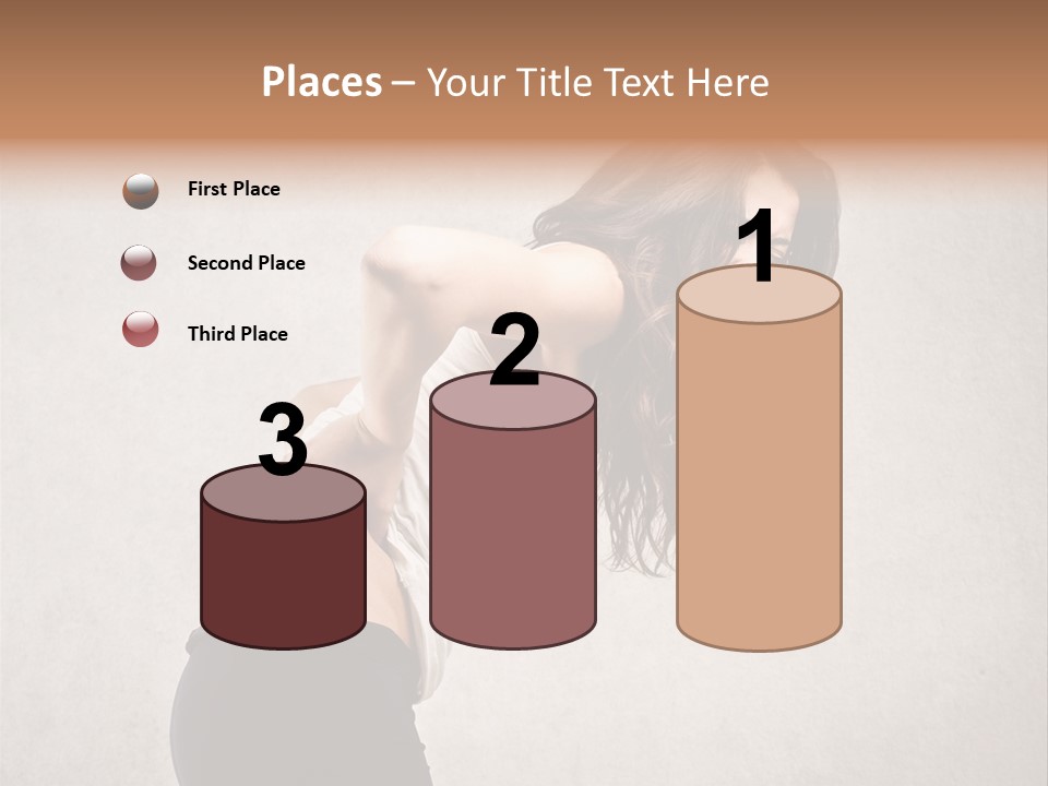 Wall Caucasian Woman PowerPoint Template