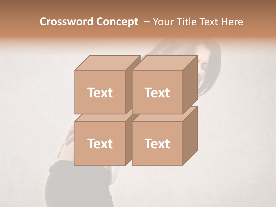 Wall Caucasian Woman PowerPoint Template