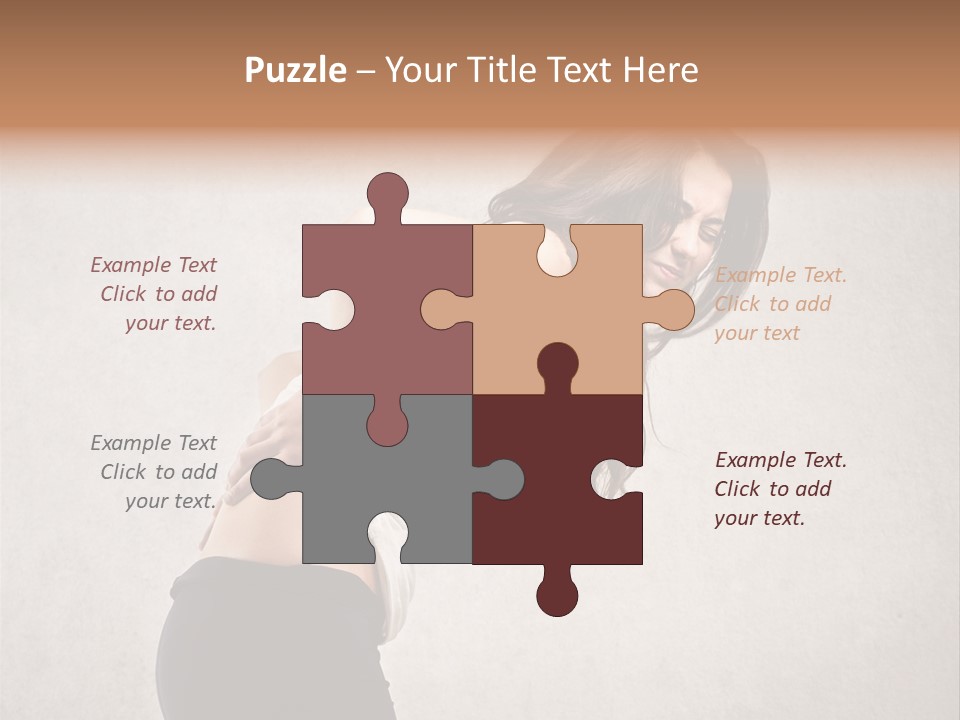 Wall Caucasian Woman PowerPoint Template