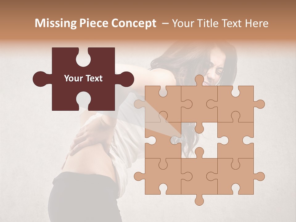 Wall Caucasian Woman PowerPoint Template