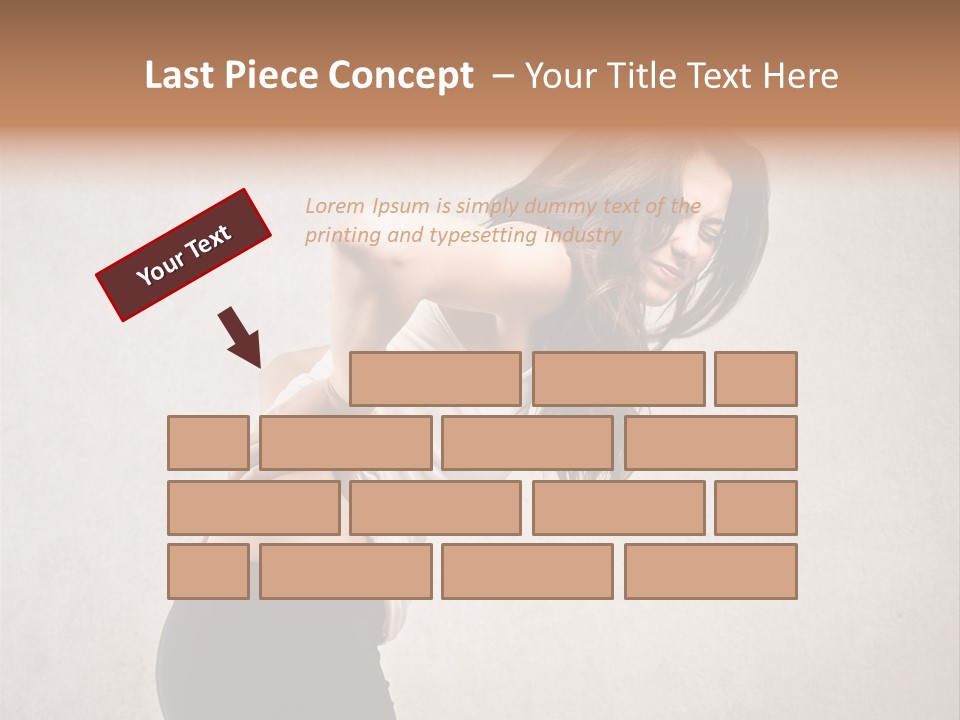 Wall Caucasian Woman PowerPoint Template