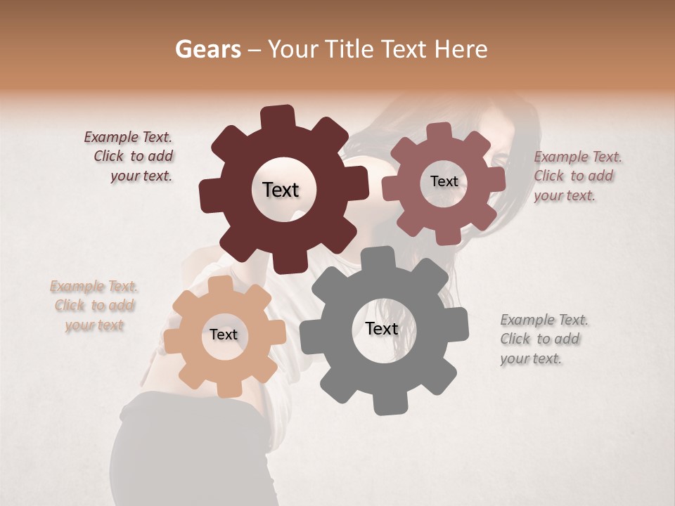 Wall Caucasian Woman PowerPoint Template