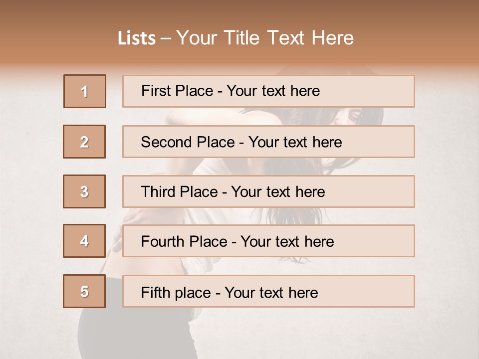 Wall Caucasian Woman PowerPoint Template
