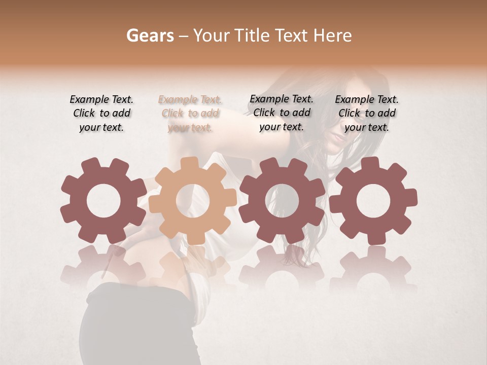 Wall Caucasian Woman PowerPoint Template