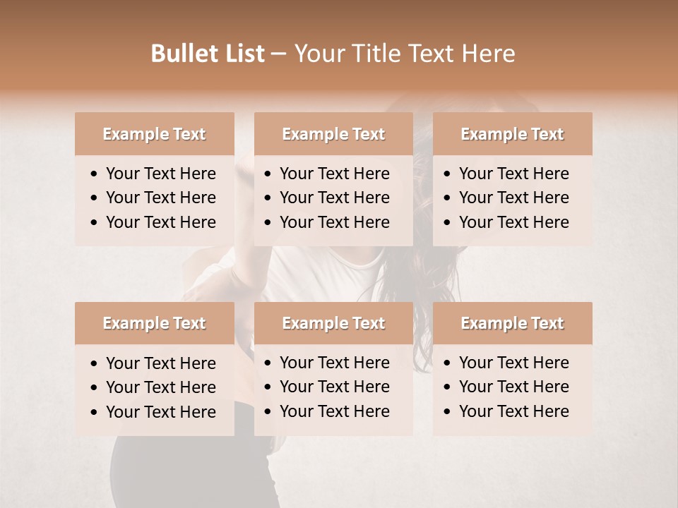 Wall Caucasian Woman PowerPoint Template