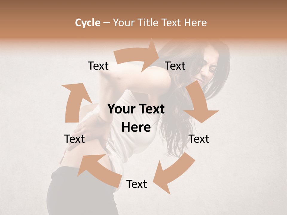 Wall Caucasian Woman PowerPoint Template