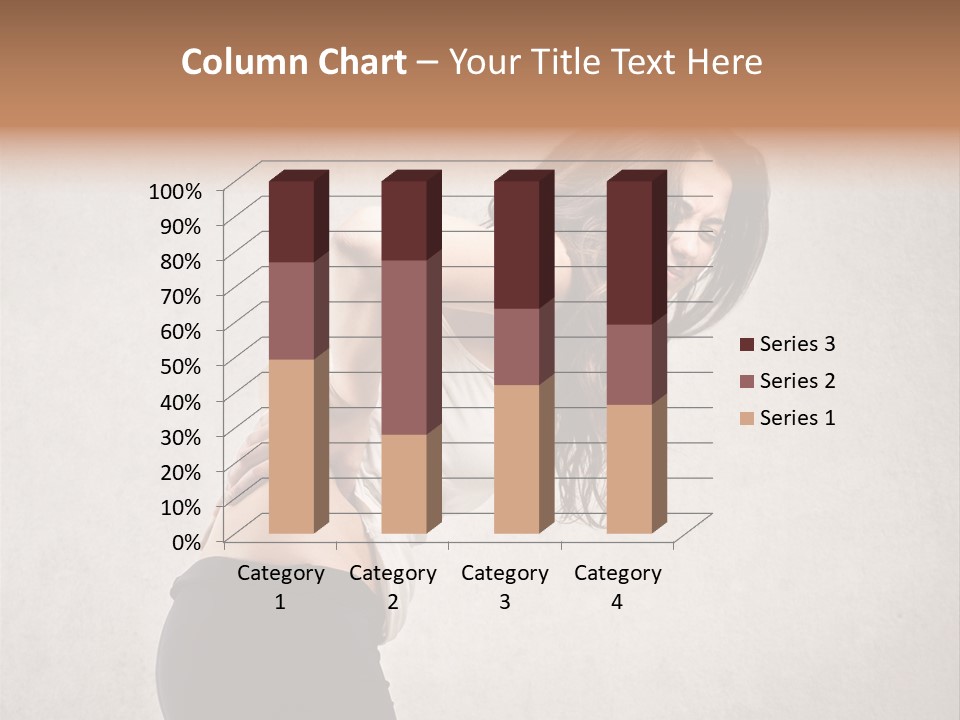 Wall Caucasian Woman PowerPoint Template
