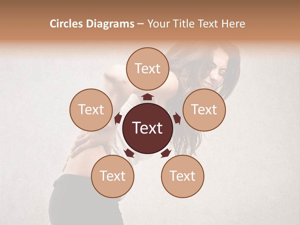 Wall Caucasian Woman PowerPoint Template