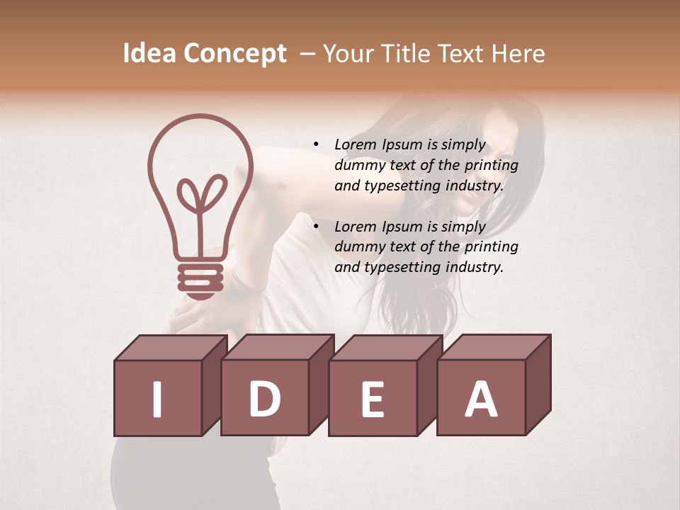 Wall Caucasian Woman PowerPoint Template