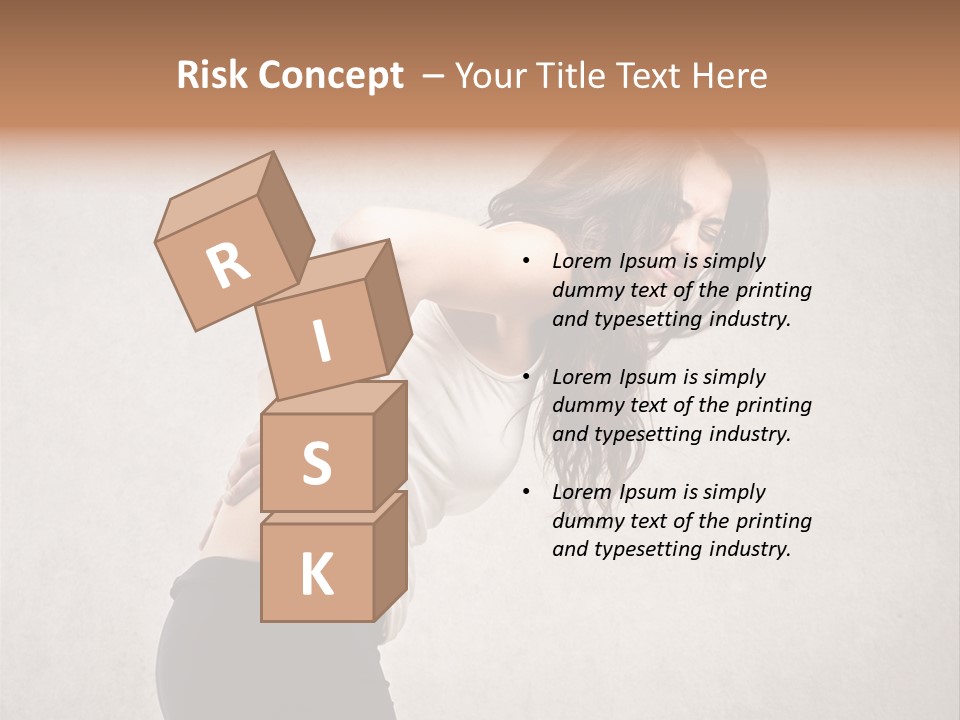 Wall Caucasian Woman PowerPoint Template