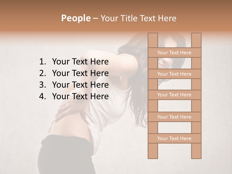 Wall Caucasian Woman PowerPoint Template