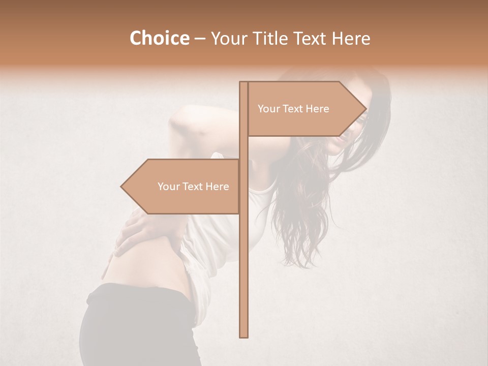 Wall Caucasian Woman PowerPoint Template