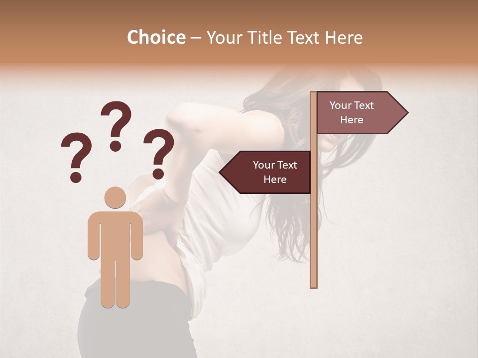 Wall Caucasian Woman PowerPoint Template