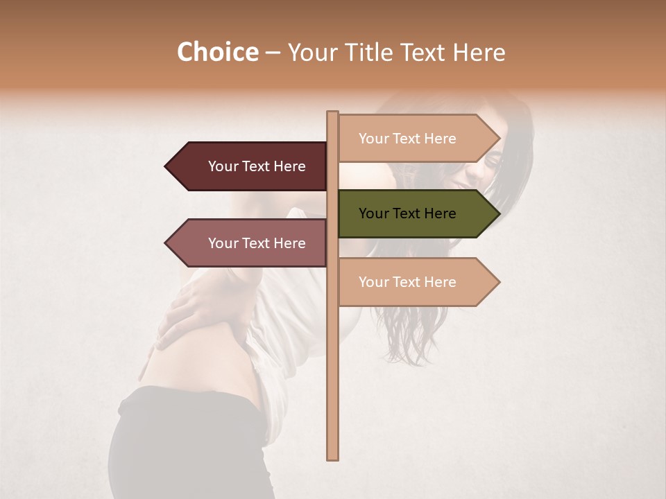 Wall Caucasian Woman PowerPoint Template