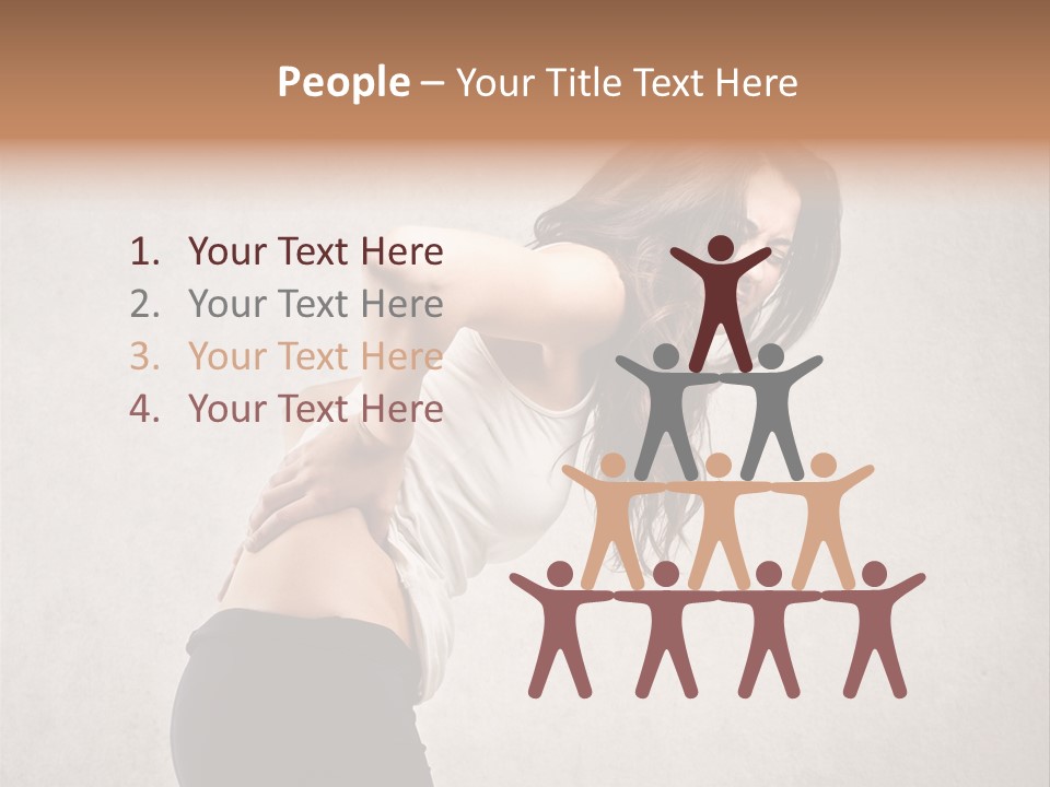 Wall Caucasian Woman PowerPoint Template