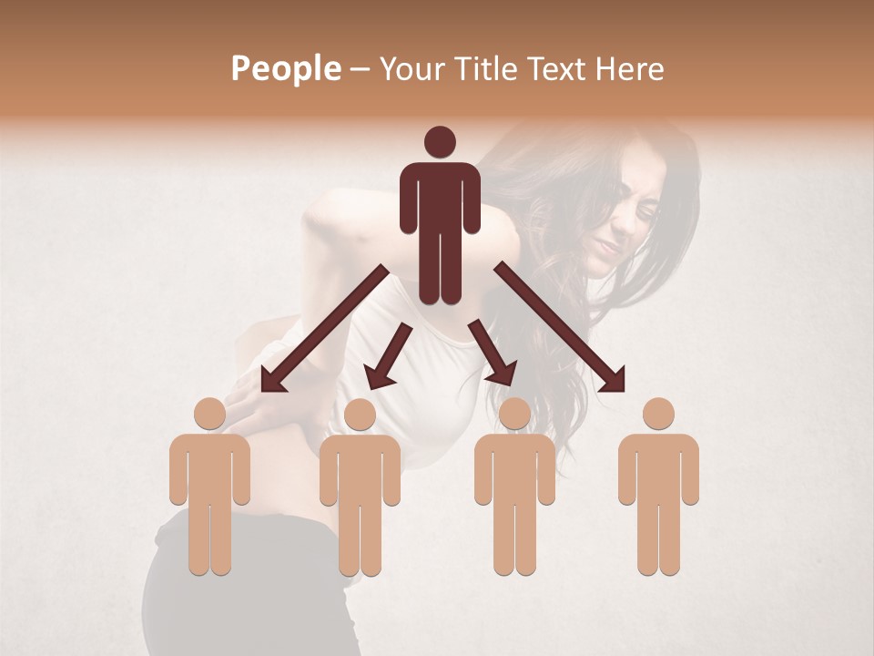 Wall Caucasian Woman PowerPoint Template