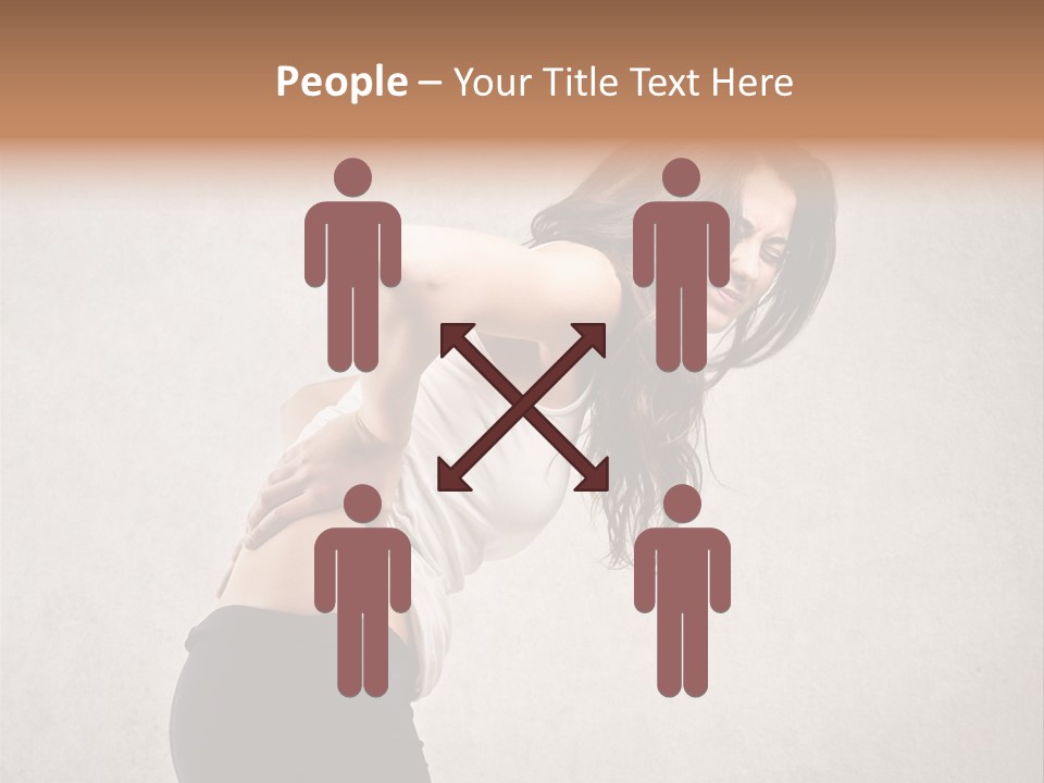 Wall Caucasian Woman PowerPoint Template