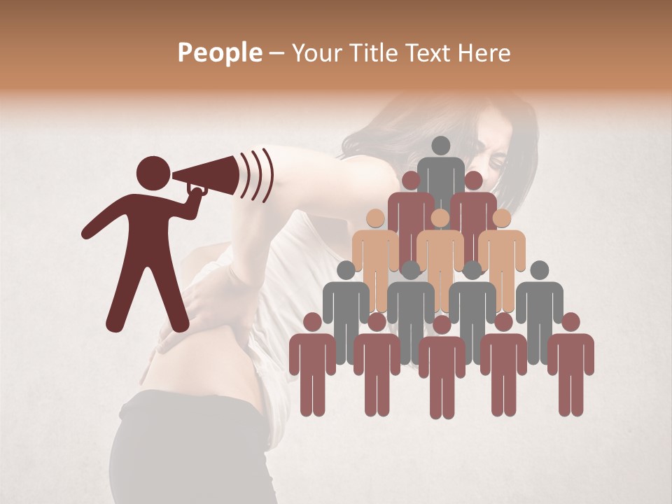 Wall Caucasian Woman PowerPoint Template