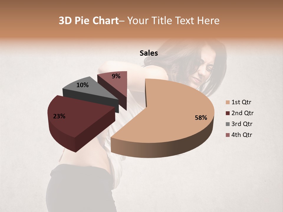 Wall Caucasian Woman PowerPoint Template