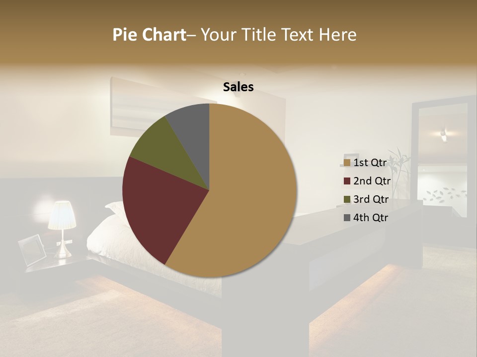 A Bedroom With A Bed And A Lamp PowerPoint Template