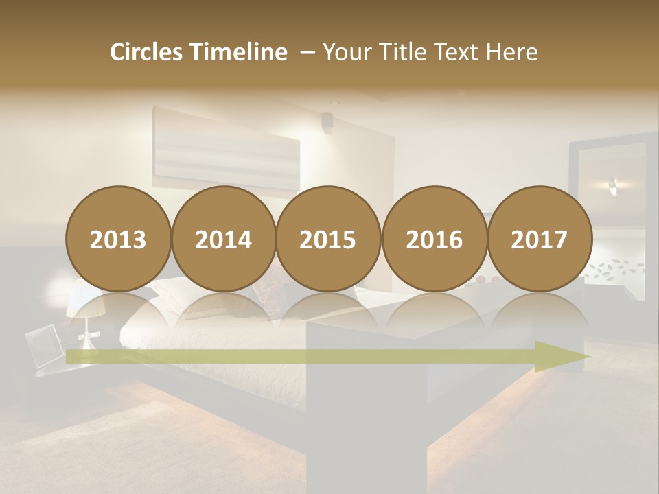 A Bedroom With A Bed And A Lamp PowerPoint Template