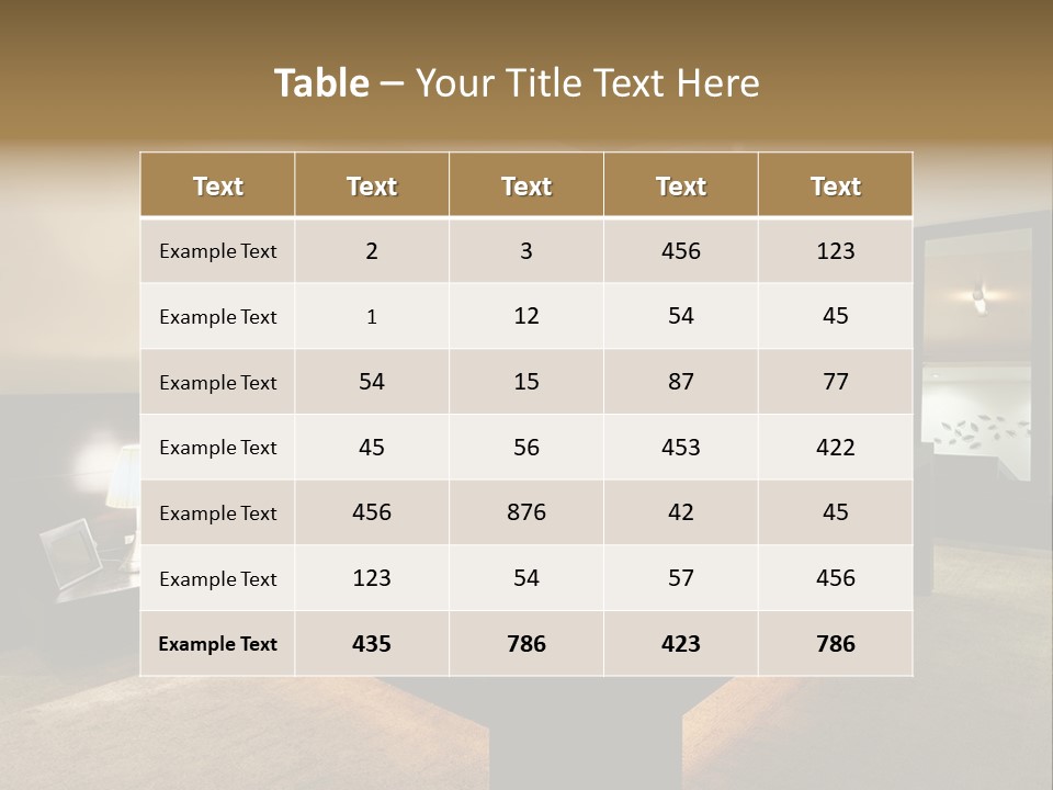 A Bedroom With A Bed And A Lamp PowerPoint Template