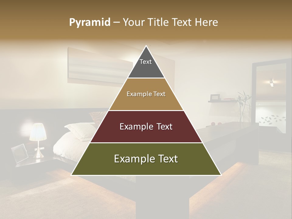 A Bedroom With A Bed And A Lamp PowerPoint Template